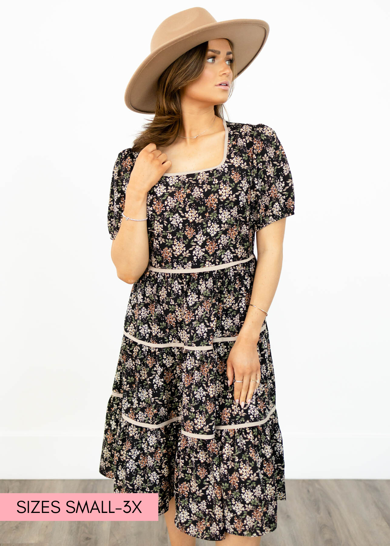 Eliza Black Floral Dress