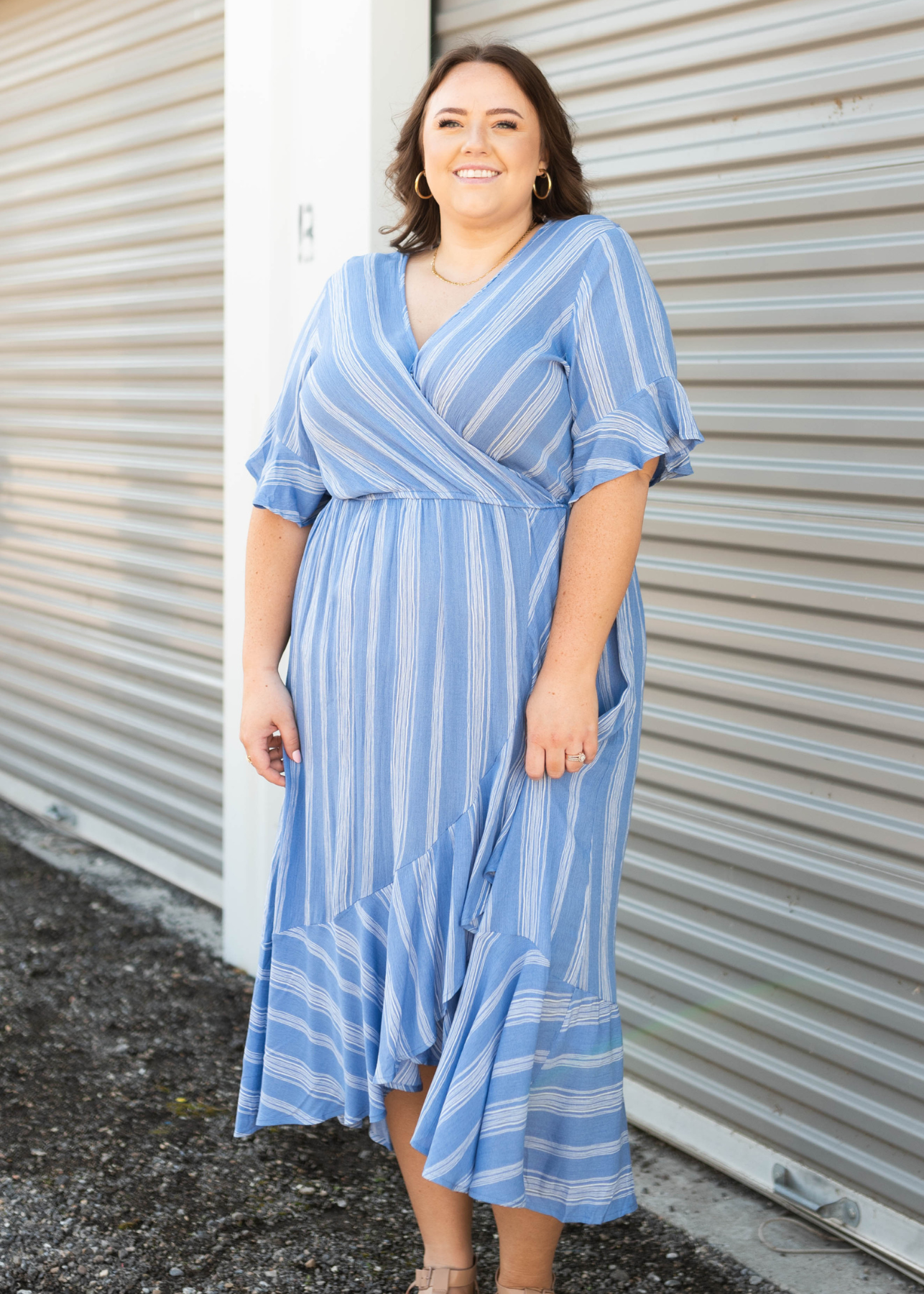 Charlene Blue Striped Dress