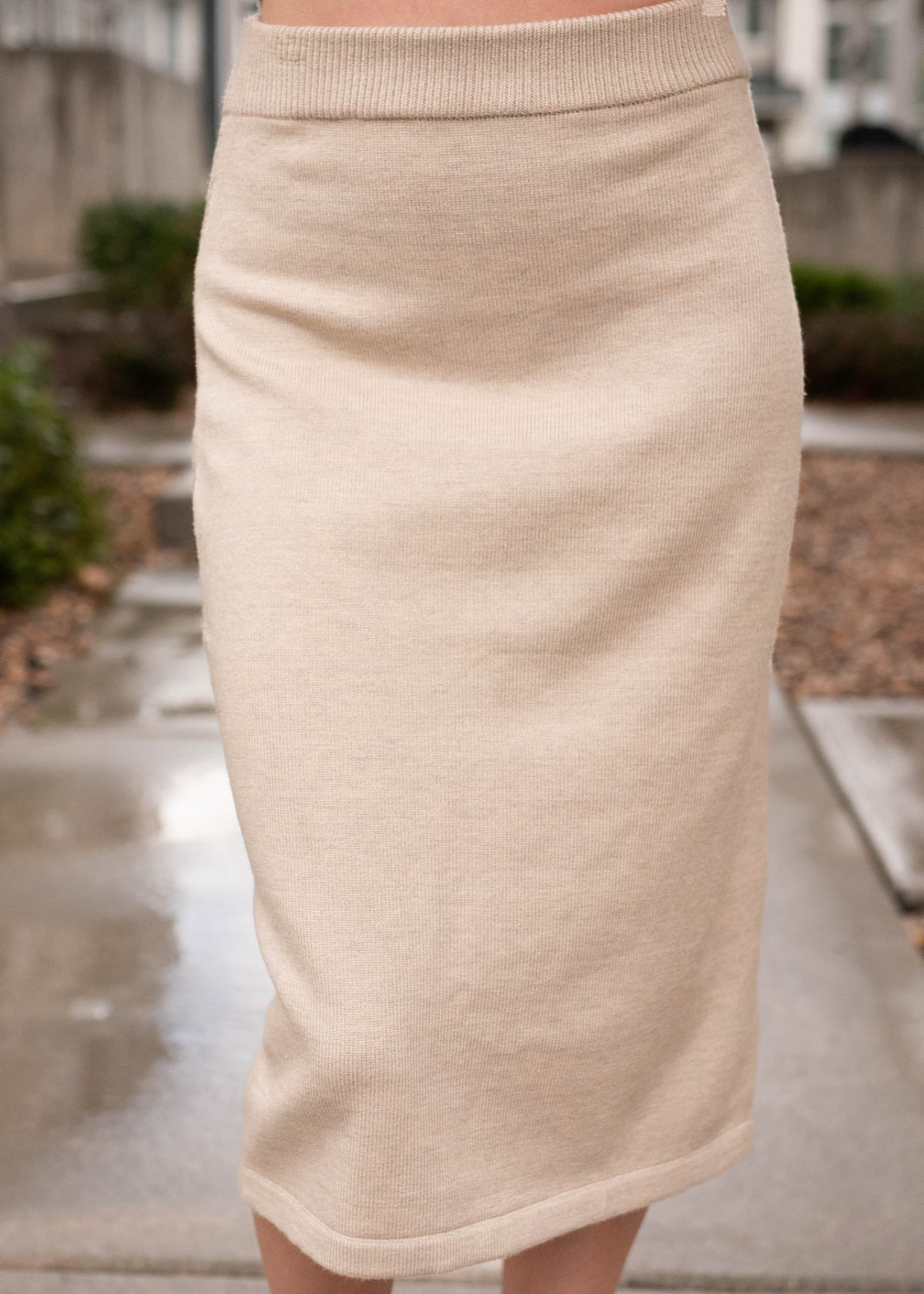 Lori Taupe Sweater Skirt